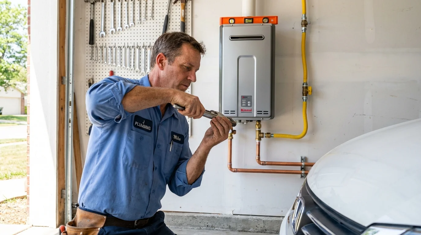 Tankless water heater installation by a Johns Plumbing LLC plumber in Adamsville